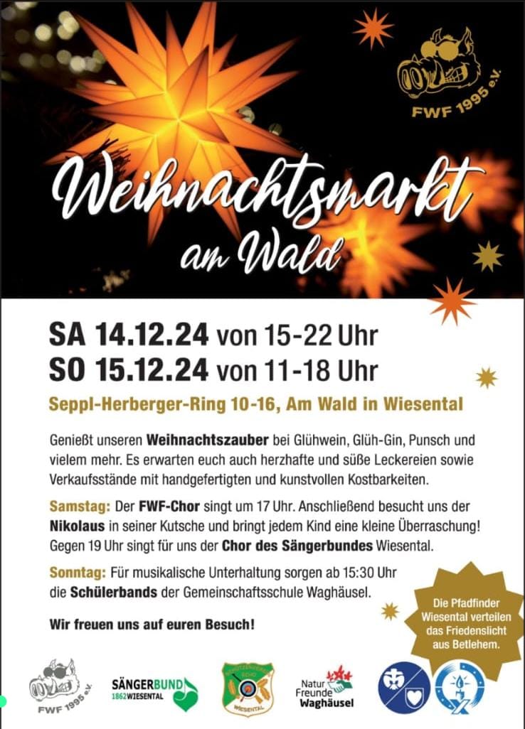 „Weihnachtsmarkt im Wald“ – Ein Fest für die Sinne!